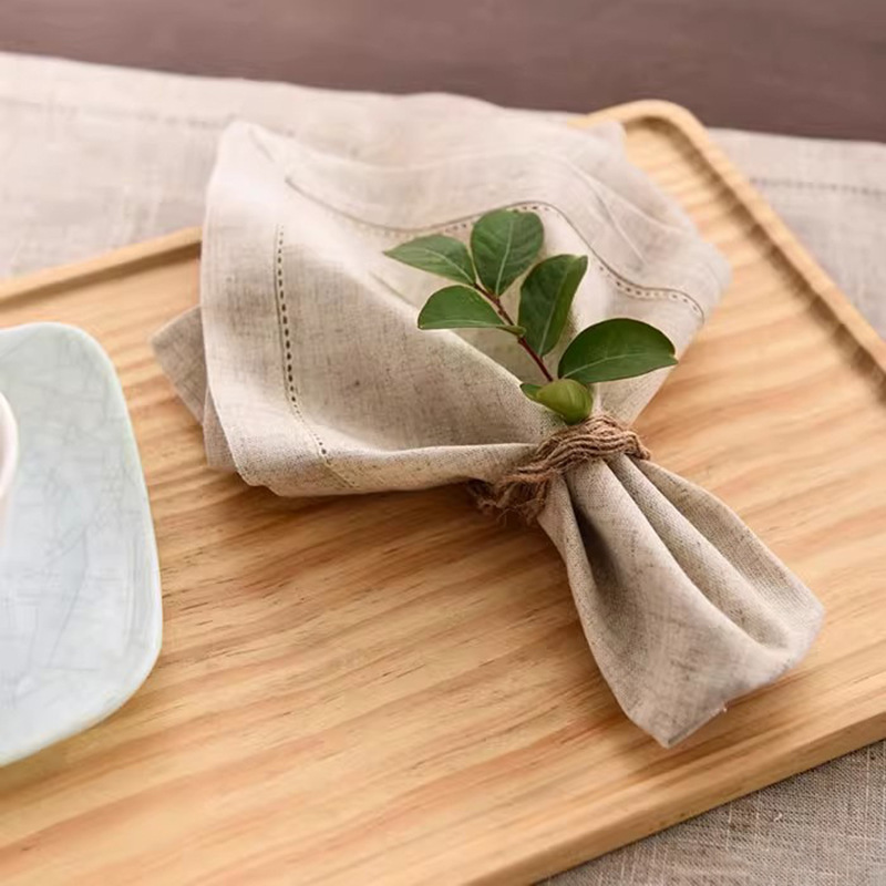 Linen Napkin Set - 12 Stück Leinen-Tischdecken-Servietten für Bankette, Restaurants,