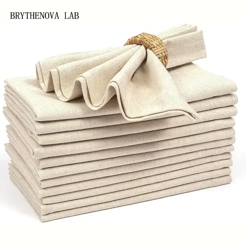 Linen Napkin Set - Set mit 6/10/12 30x30cm großen Leinenservietten,