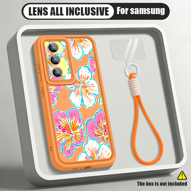 Samsung Galaxy A55 - Blumenmuster Lanyard Handyhülle für Samsung Galaxy