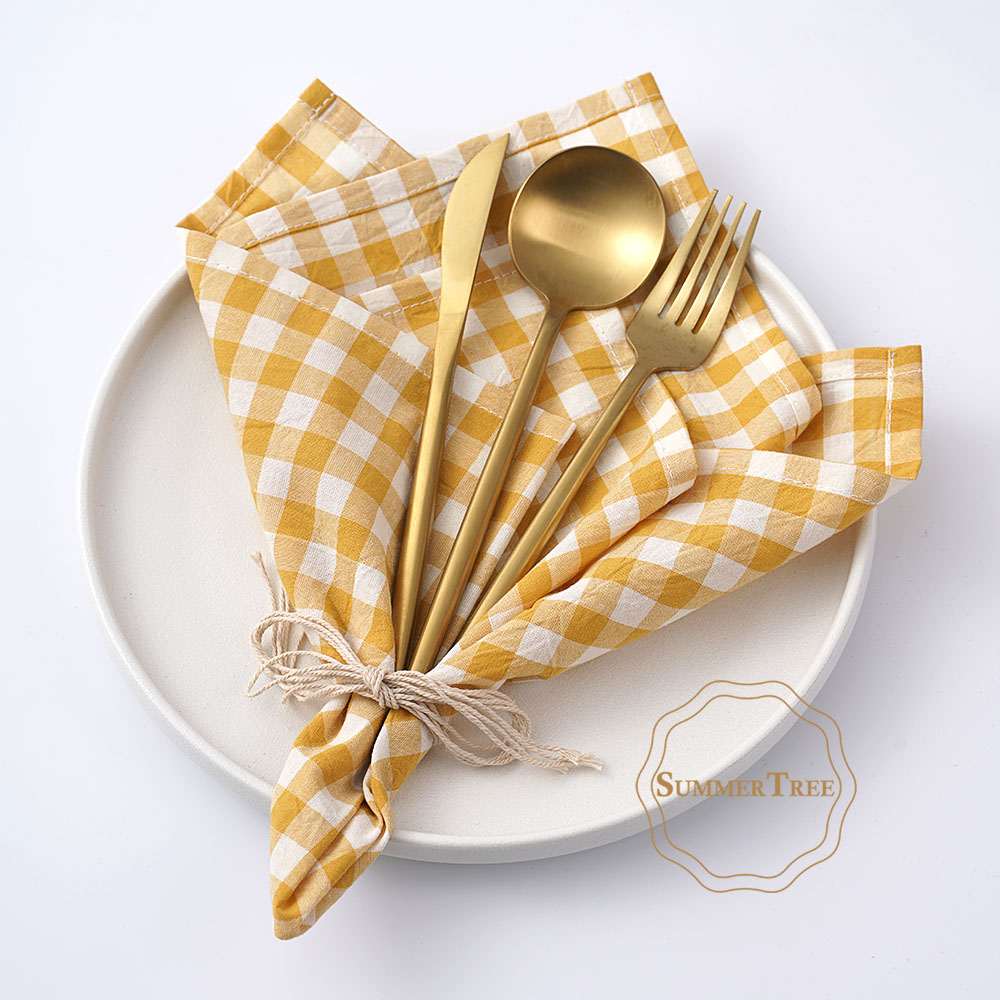 Gingham Baumwoll-Serviette 42x – Linen Napkin Set Bewertung und Preis