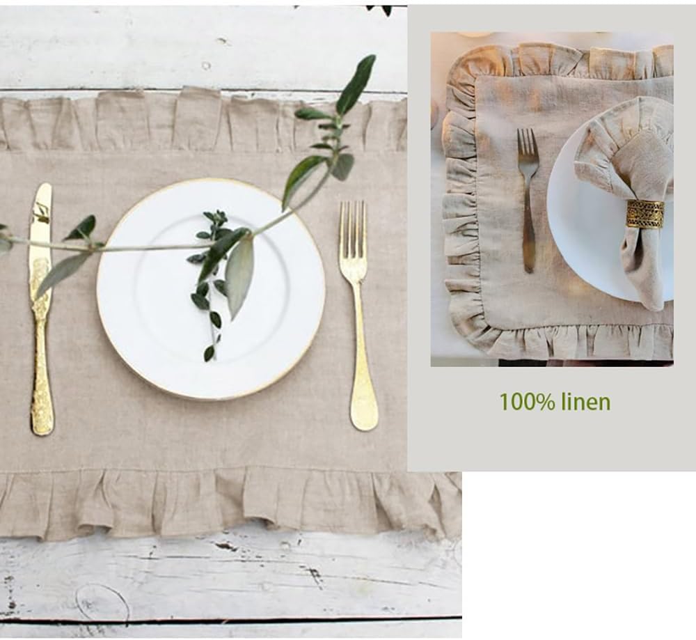Set mit 4 Rüschen-Dinner-Servi – Linen Napkin Set Bewertung und Preis