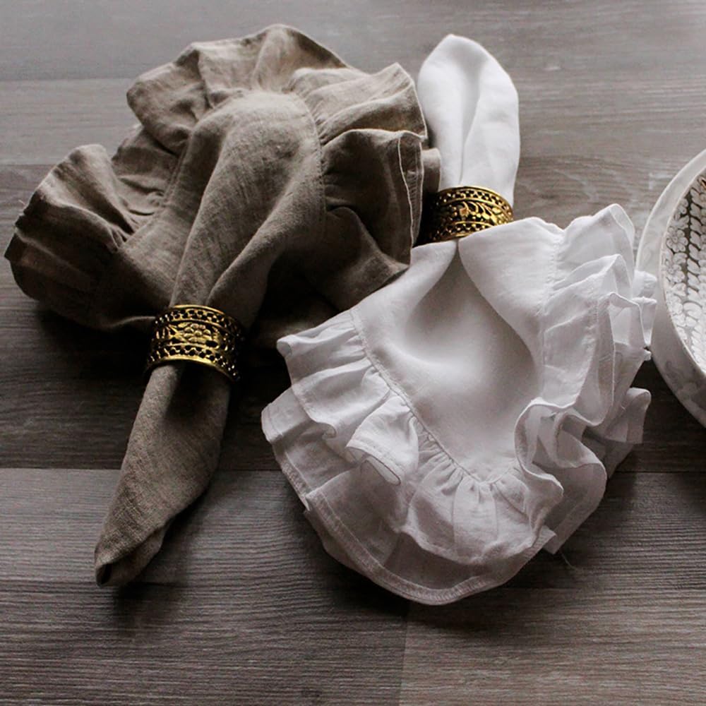Set mit 4 Rüschen-Dinner-Servi – Linen Napkin Set Bewertung und Preis