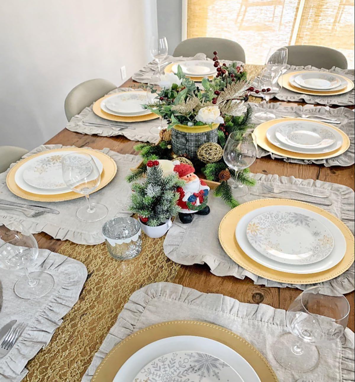 Set mit 4 Rüschen-Dinner-Servi – Linen Napkin Set Bewertung und Preis