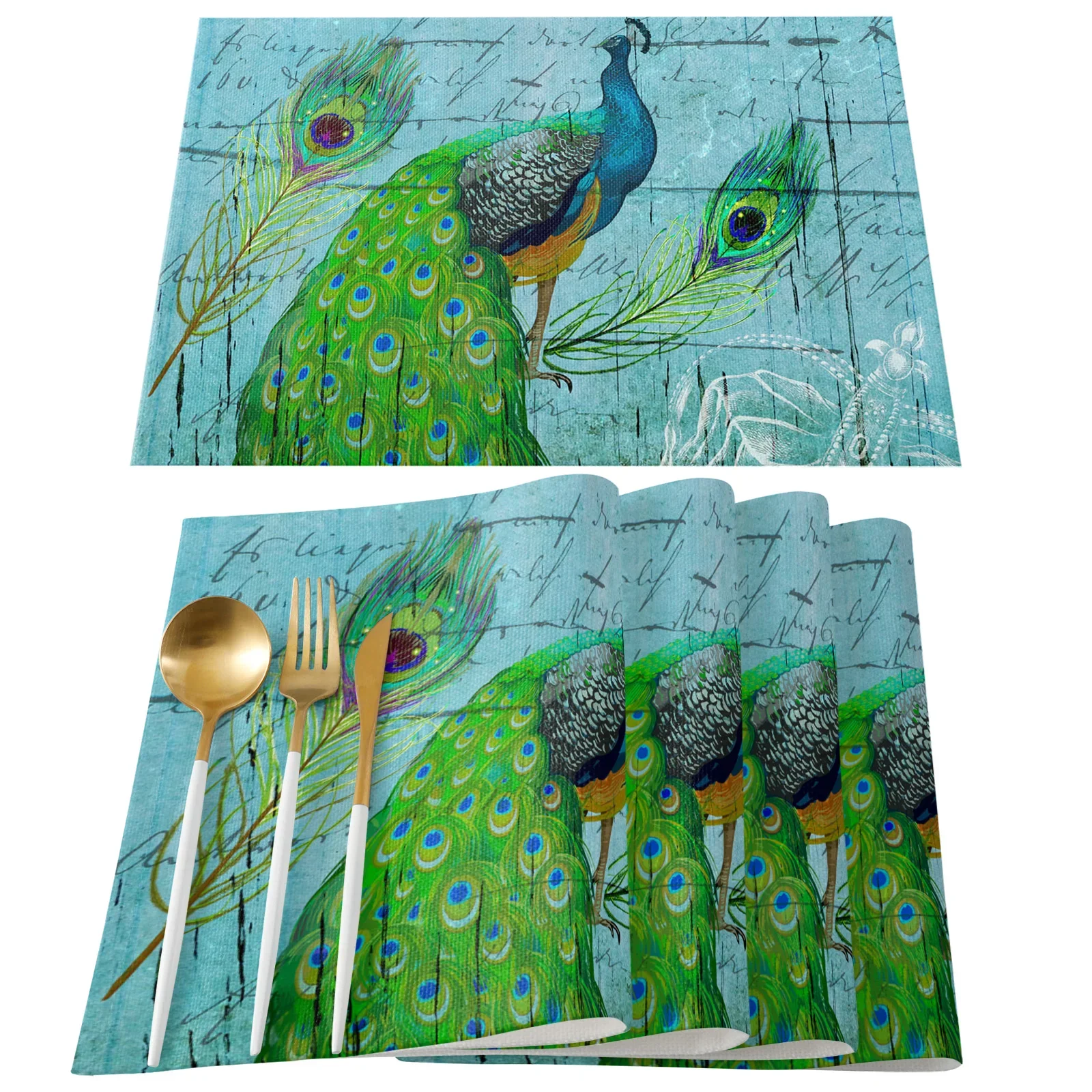 4 stücke Set Tischs ets Pfauen – Linen Napkin Set Bewertung und Preis