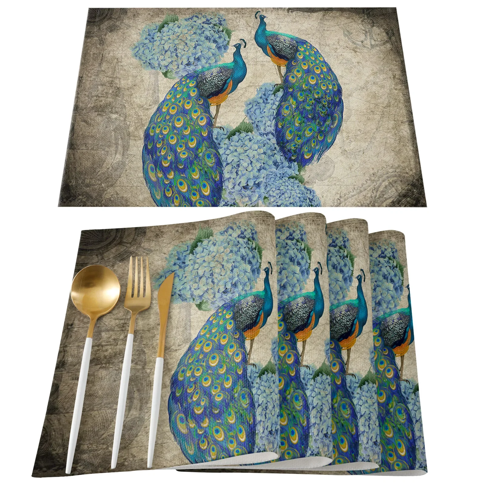 4 stücke Set Tischs ets Pfauen – Linen Napkin Set Bewertung und Preis